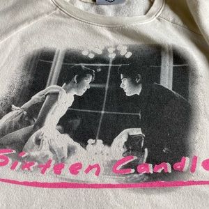 Recycled Karma, Sixteen candles white crop top sweater, size medium